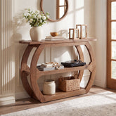 41" 2-Tier Solid Wood Console Table, Small Entryway Sofa Table, Farmhouse  Living Room 3