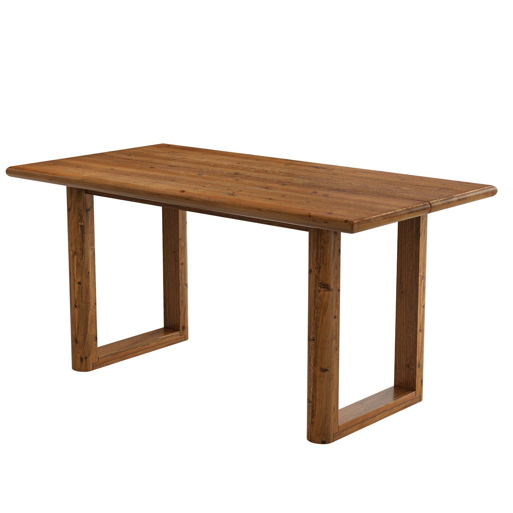 63" Solid Wood Bar Table, Farmhouse Counter Height Pub Table with U-Shaped Legs