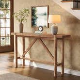 63" Console Table, Solid Wood Farmhouse Sofa Table Hallway Table 3