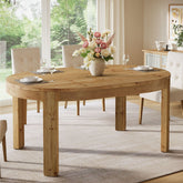 55" Oval Dining Table, Solid Wood Kitchen Dinner Table for 4 People 3
