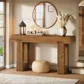 55" Rectangle Console Table, Farmhouse Solid Wood Sofa Table Entryway Furniture 3