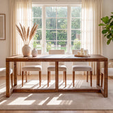 71" Farmhouse Dining Table for 6-8, Solid Wood Rectangle Kitchen Table, Dining Room 3