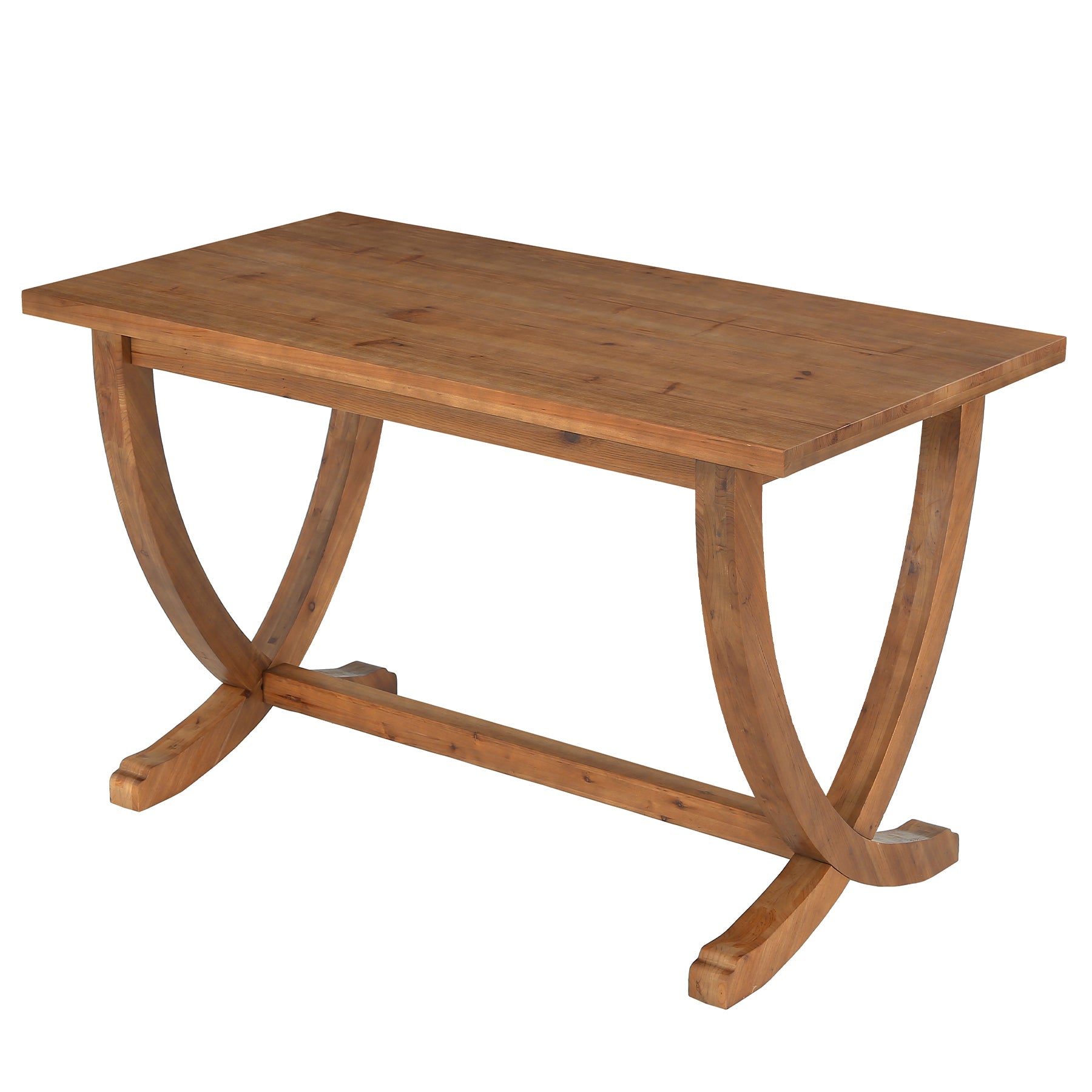 Solid Wood Counter Height Table, 59" Bar Table Farmhouse Dining Table for 4-6