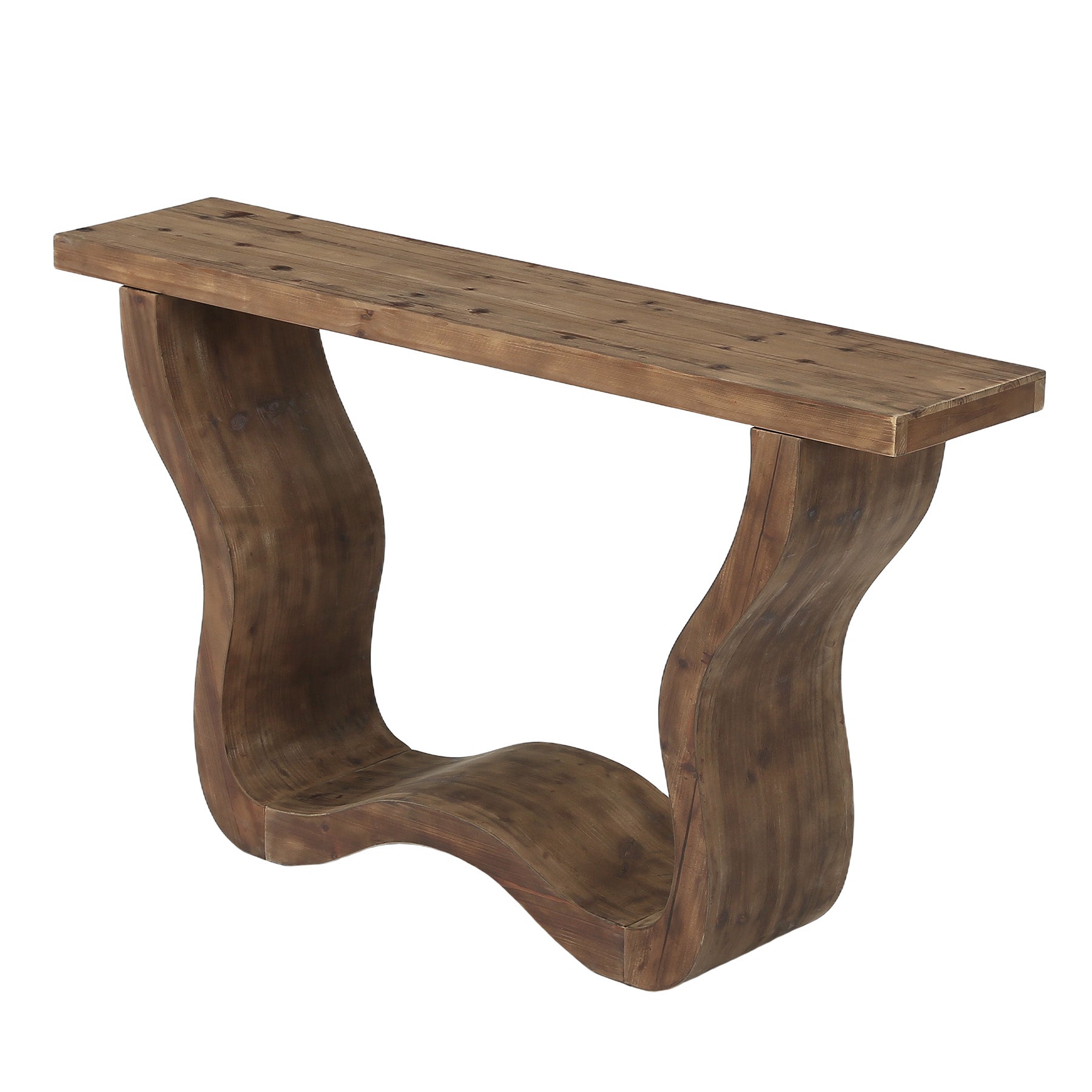 55" Solid Wood Farmhouse Console Table, Artistic Entryway Sofa Table for Hallway & Living Room