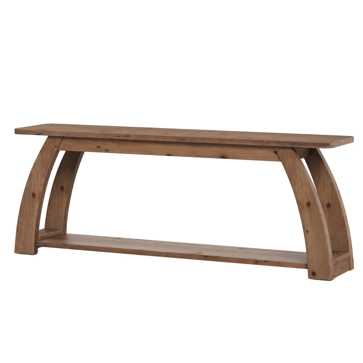 63" Solid Wood TV Stand for up to 75" TVs, 2-Tier  Entertainment Center with Open Storage