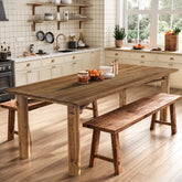 Solid Wood Dining Table for 6, 63" Rectangle  Kitchen Table with Strong Legs 3