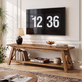 55" Solid Wood TV Stand, Farmhouse Entertainment Center for 55/60/65-Inch TVs 3