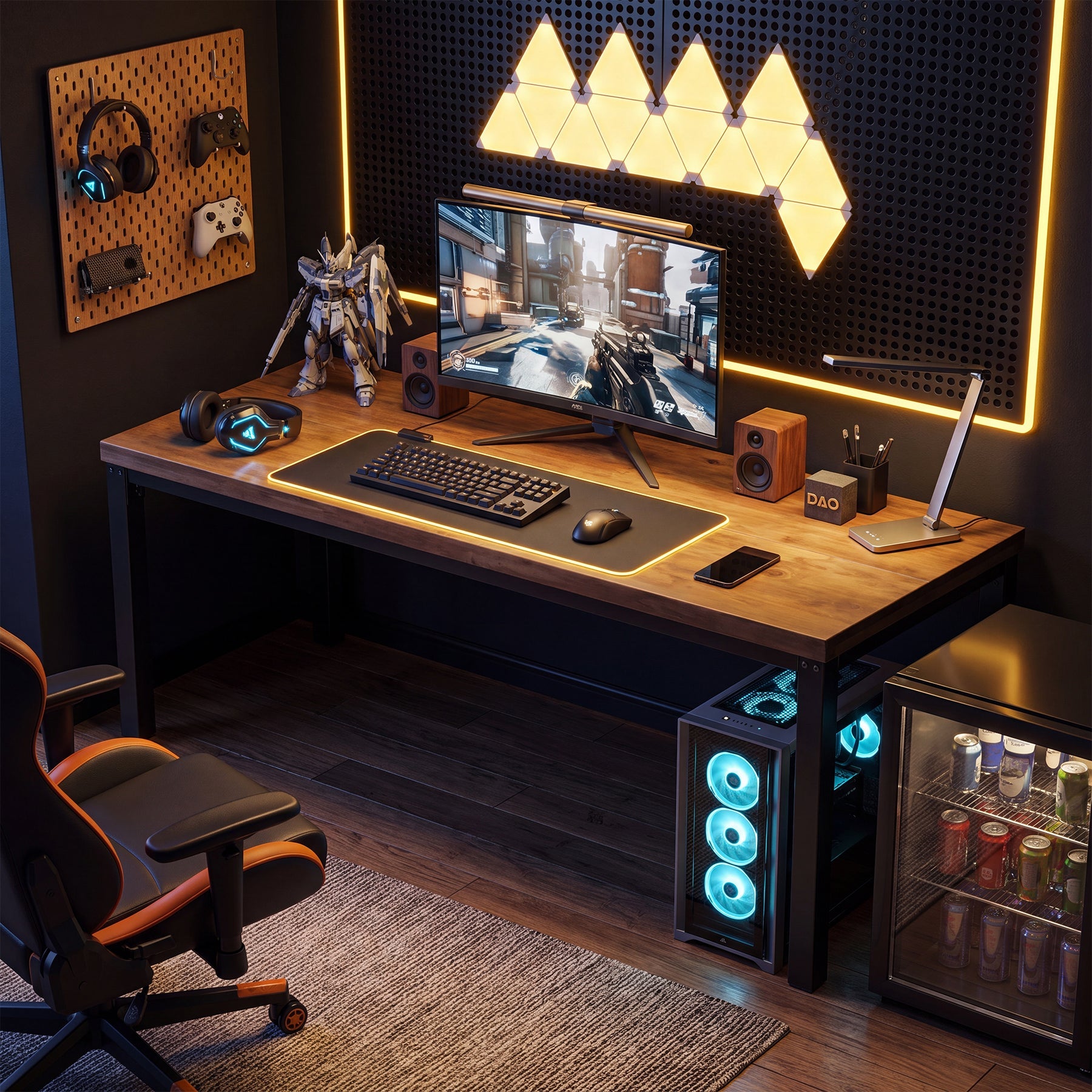 70.9" Computer Desk, Industrial Executive Office Desk with Solid Pine Wood Top