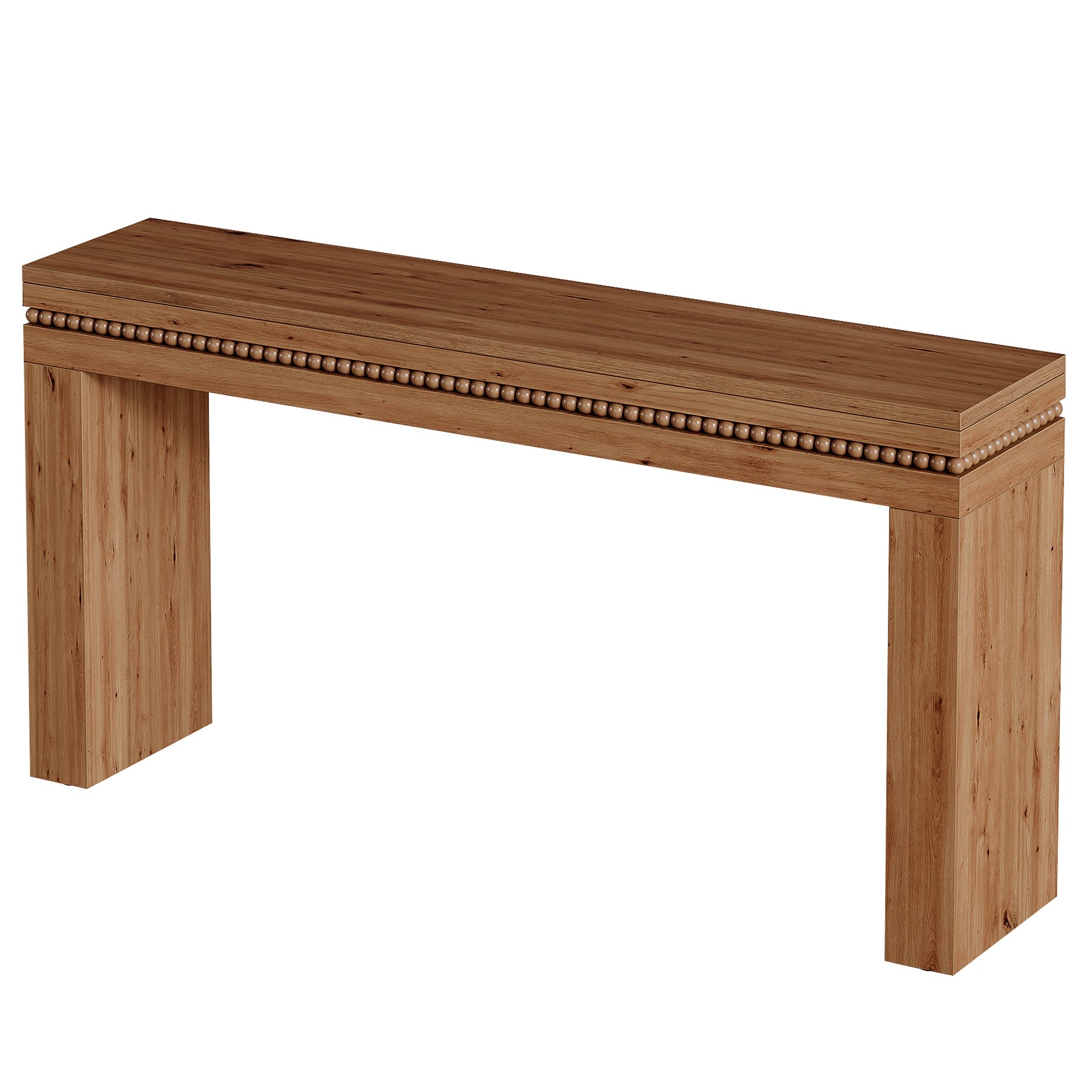 63" Solid Wood Console Table, Mid-Century Sofa Table Behind the Couch for Hallway Foyer