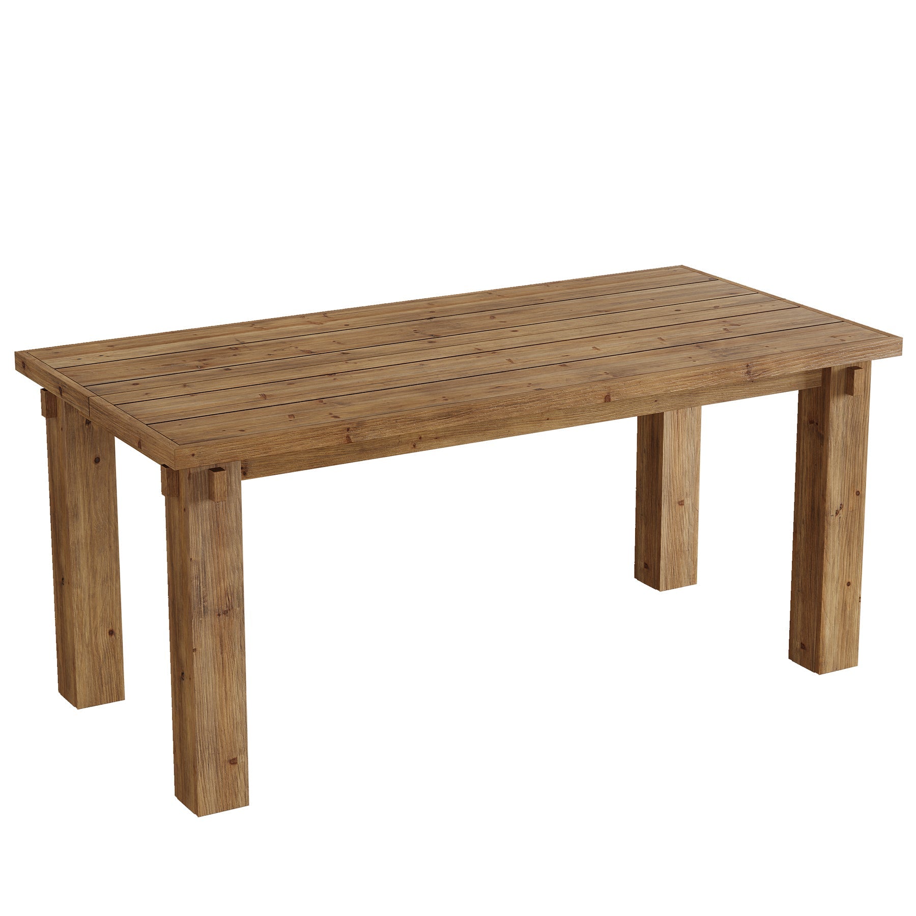 63" Solid Wood Dining Table for 4-6, Rectangular Kitchen Table with Sturdy Legs