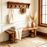 Tribesigns 63" Solid Wood Entryway Bench, Farmhouse Bench with A-Frame Legs 3