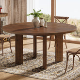 Solid Wood Round Dining Table, 47.24" Farmhouse Kitchen Table for 4-6 People 3