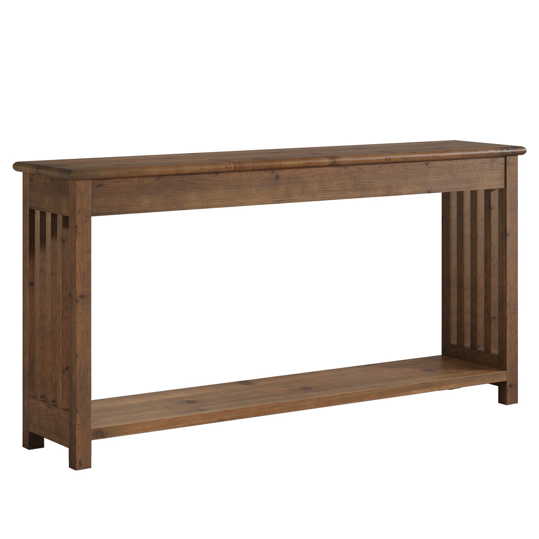 63" Console Table, Farmhouse Wood Entryway Sofa Table with 2-Tier Storage