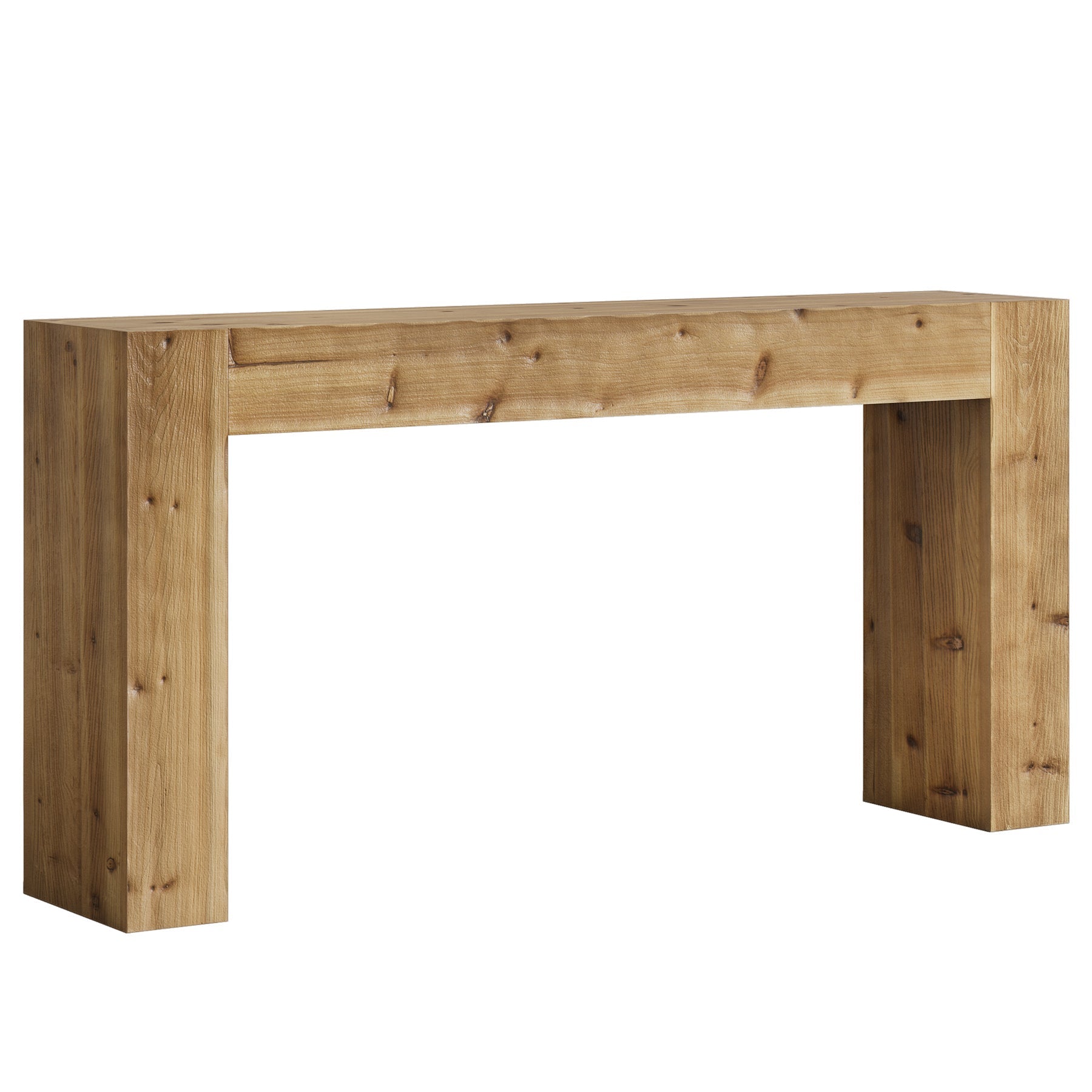 63" Console Table, Solid Wood Farmhouse Sofa Foyer Table for Entryway