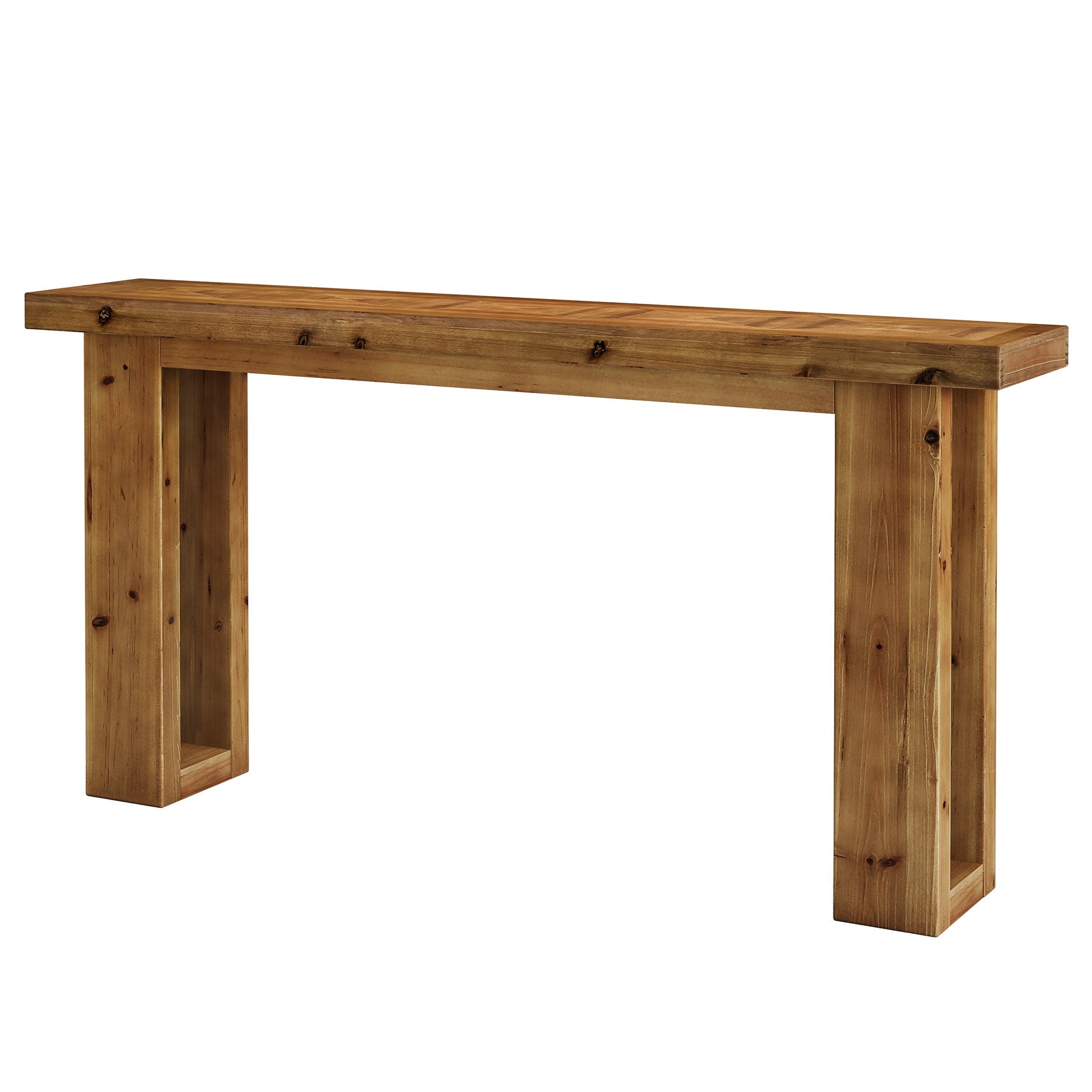 63" Solid Wood Console Table, Farmhouse Rectangular Sofa Table Behind The Couch