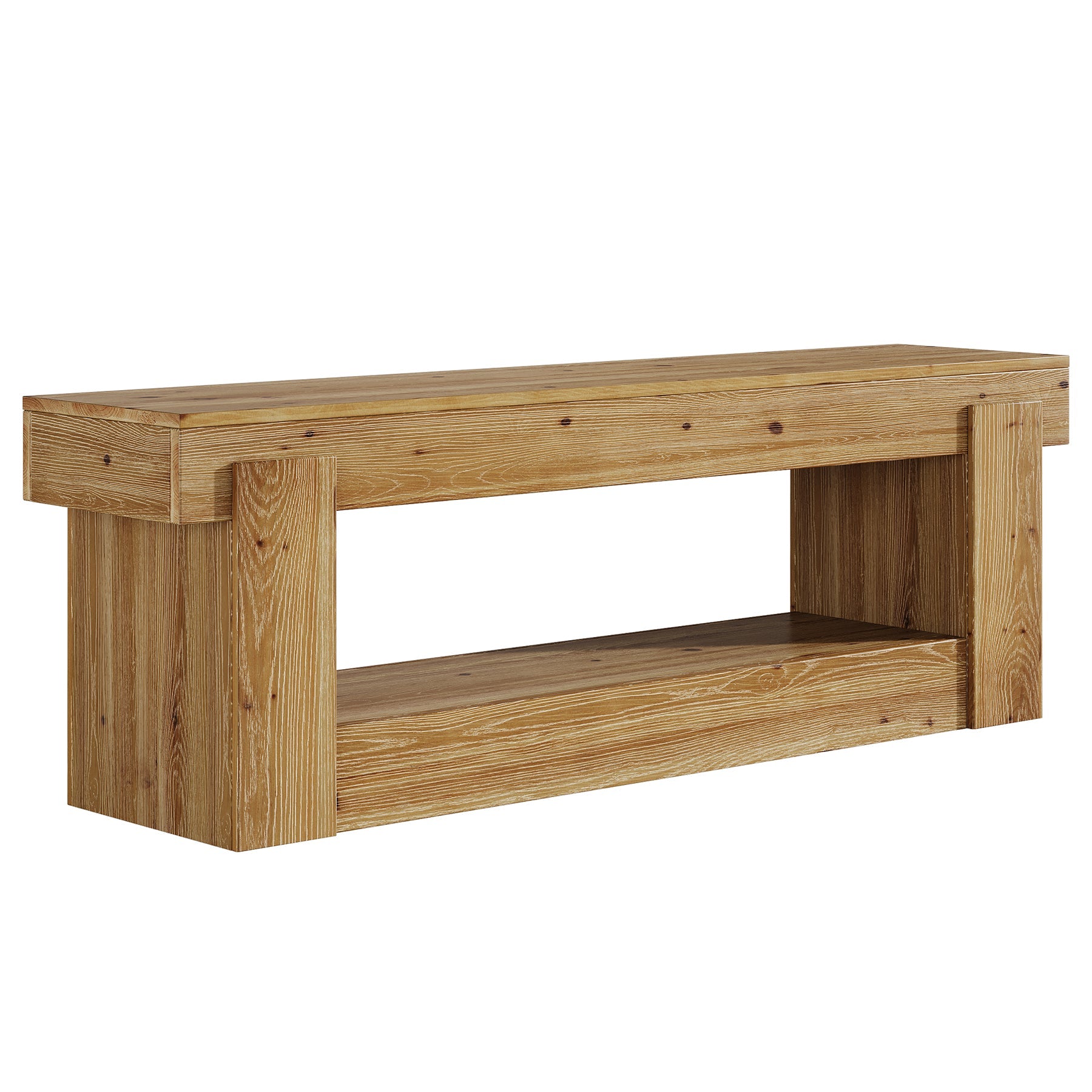 63" TV Stand, Solid Wood Entertainment Center for TVs up to 75 Inches