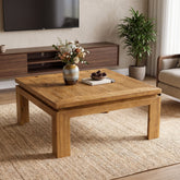 Tribesigns 39.4-Inch Square Coffee Table, Solid Wood Living Room Table 3