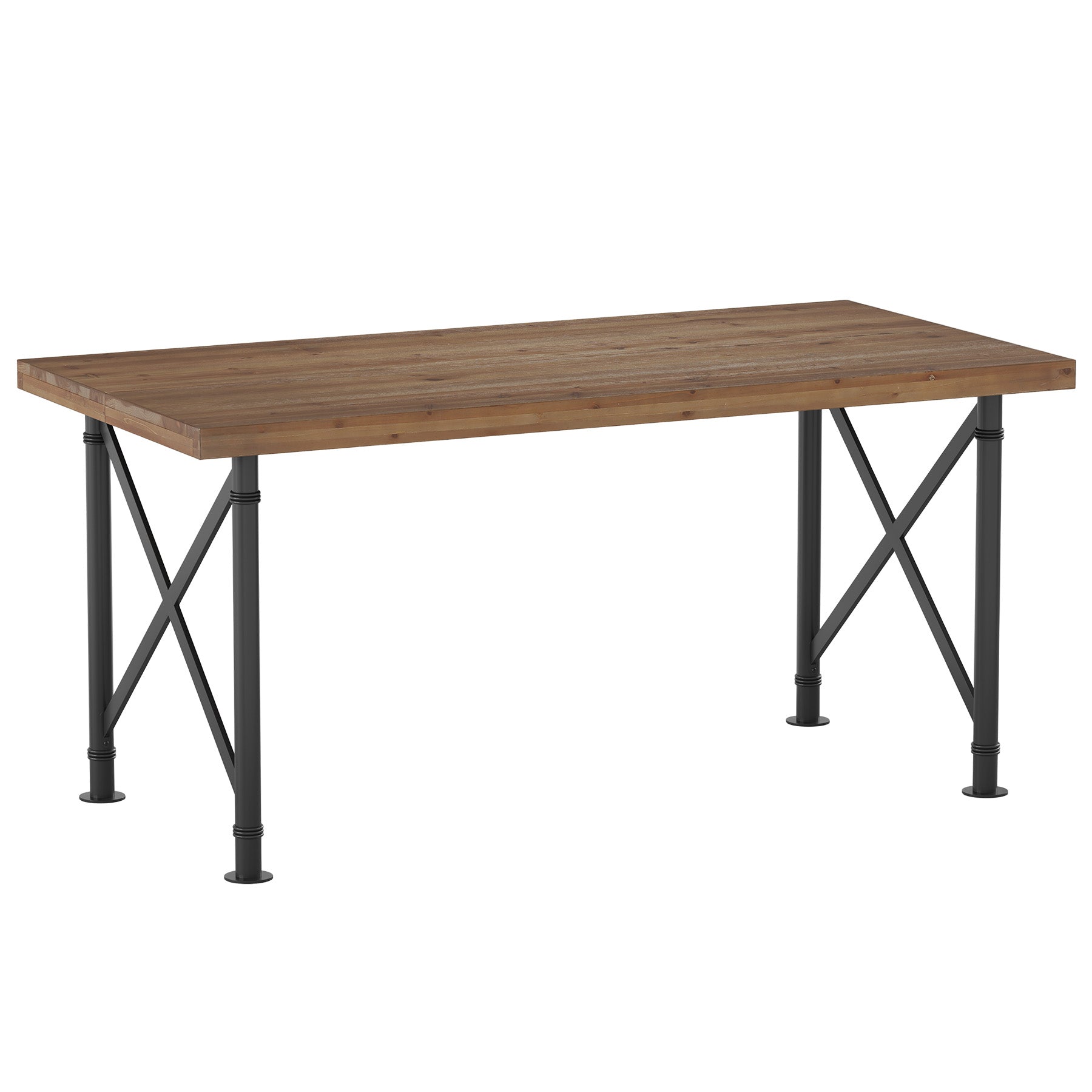 63" Solid Wood Executive Desk, Industrial Home Office Computer Desk