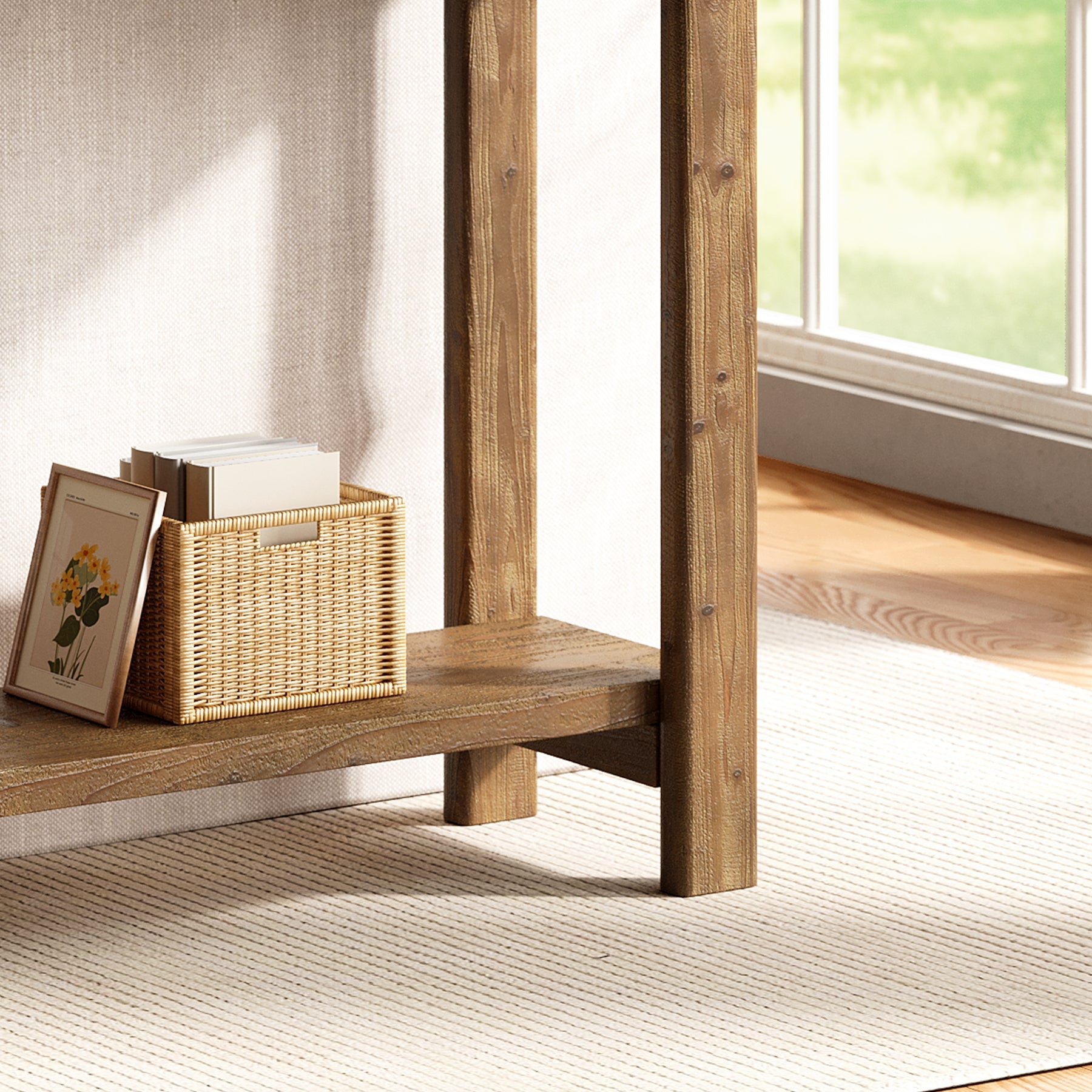 Solid Wood Console Table,  70.9" Sofa Table Behind Couch for Entryway