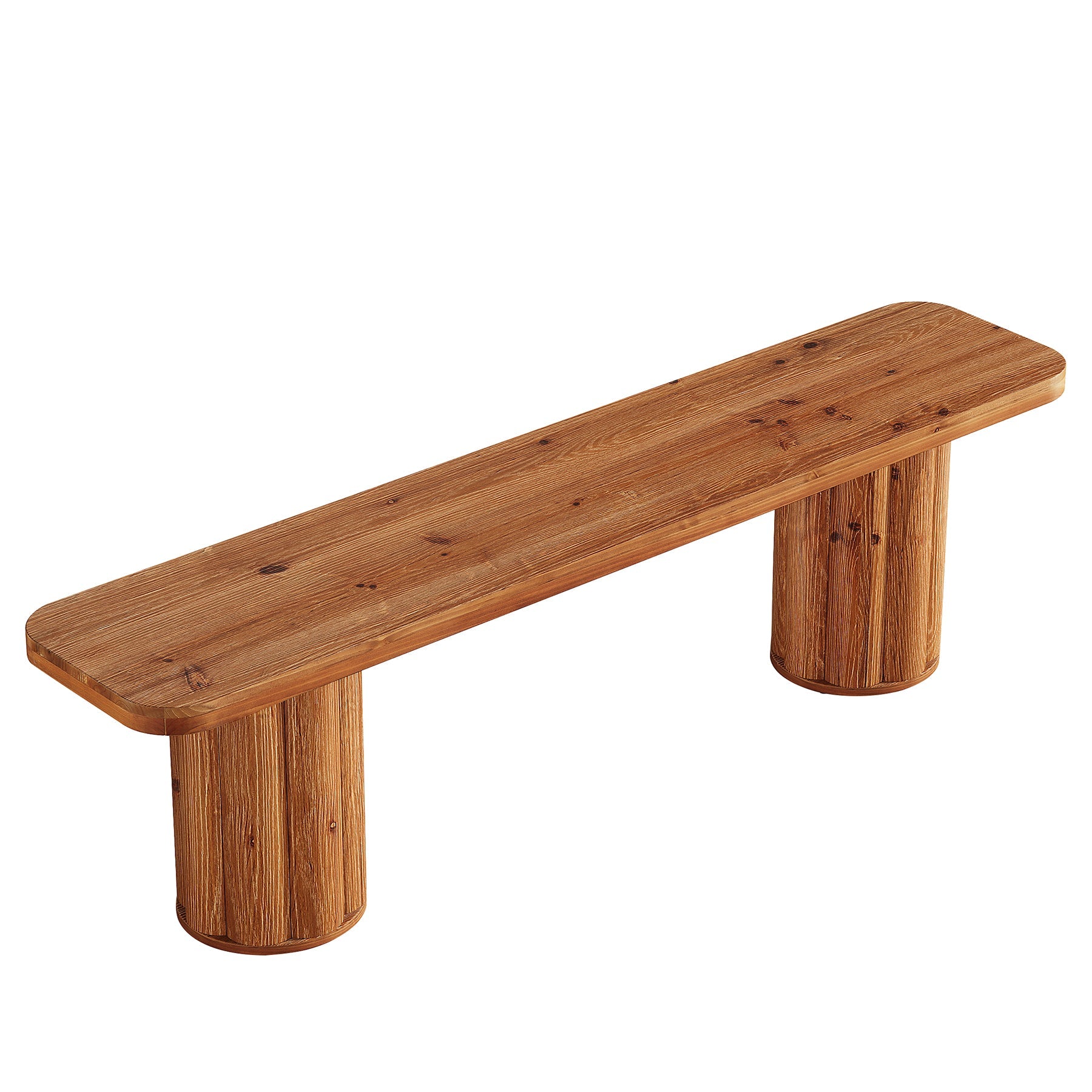 63" Solid Wood Bench, Farmhouse Entryway Bench End of Bed Bench