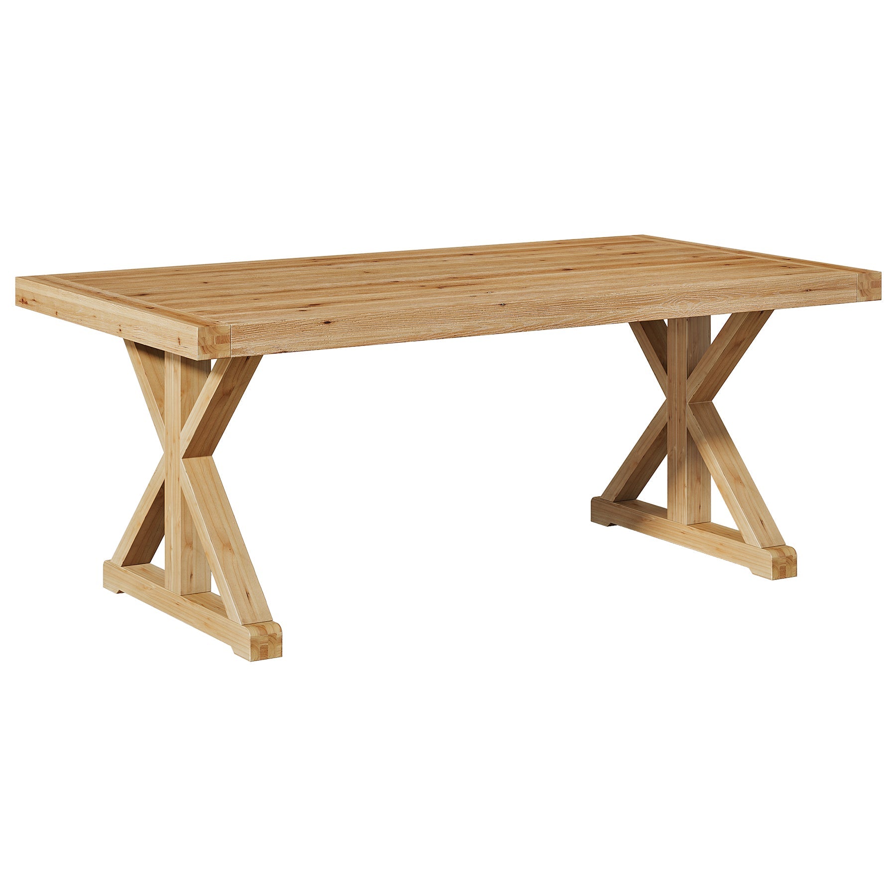 63" Solid Wood Dining Table, Rectangular Kitchen Table for 4-6