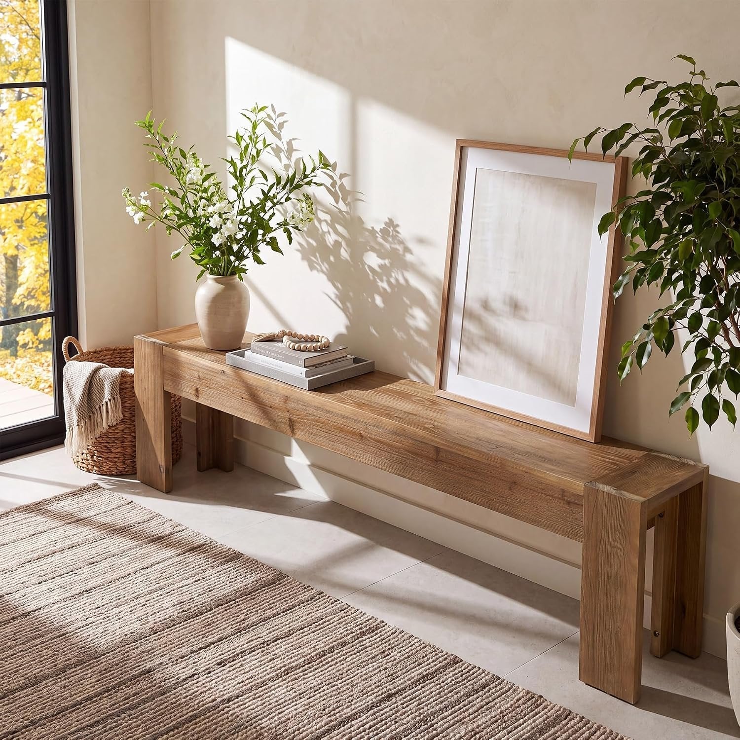 70.87" Solid Wood TV Stand, Extra Long Farmhouse Entertainment Center