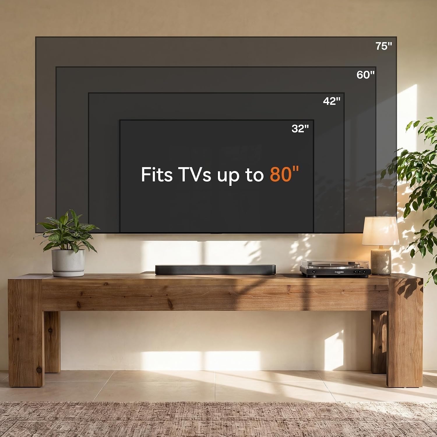 70.87" Solid Wood TV Stand, Extra Long Farmhouse Entertainment Center