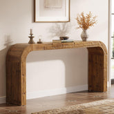 70.8" Console Table, Solid Wood Sofa Table with Curved Corners 3