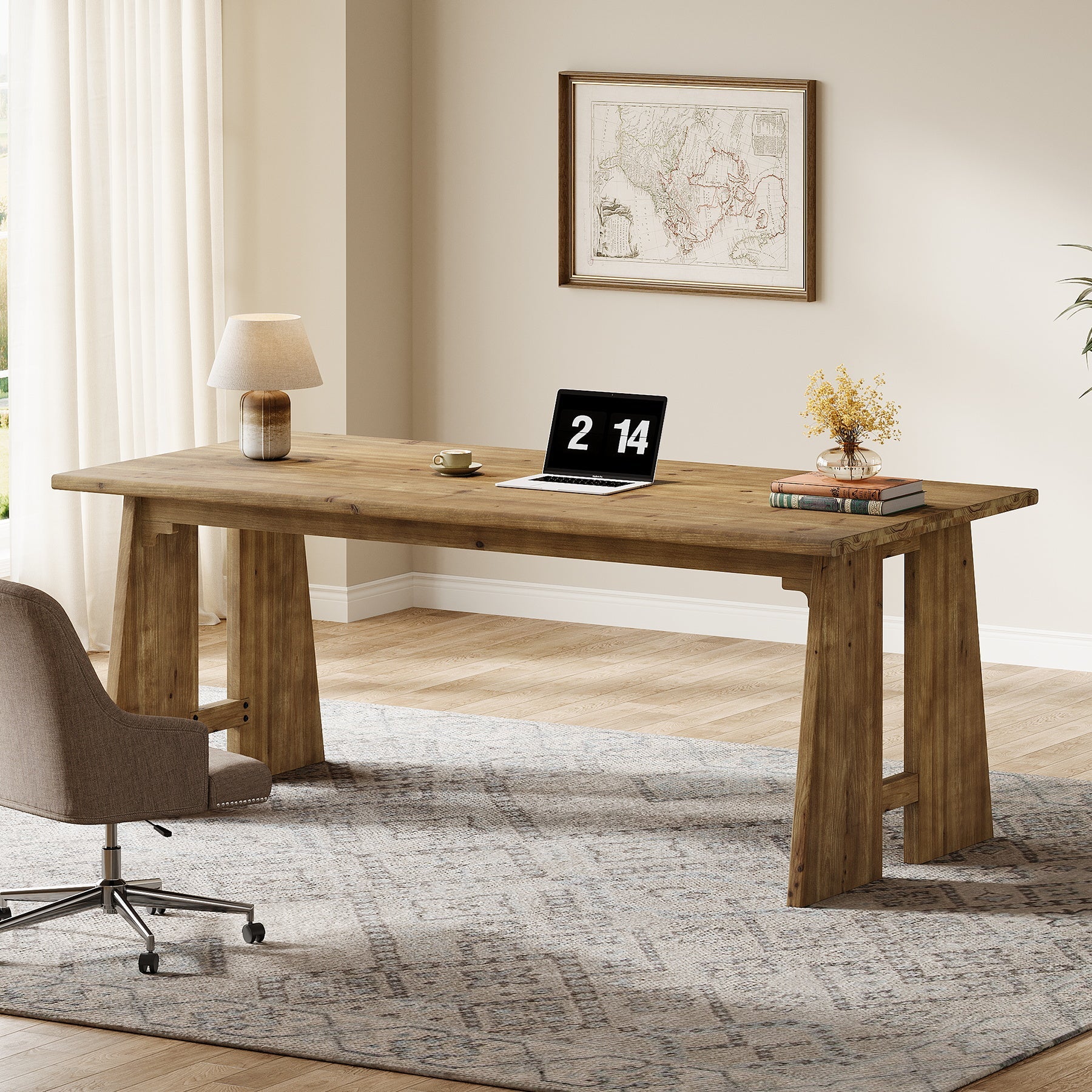 70.9" Executive Desk, Wood Office Computer Desk Conference Table