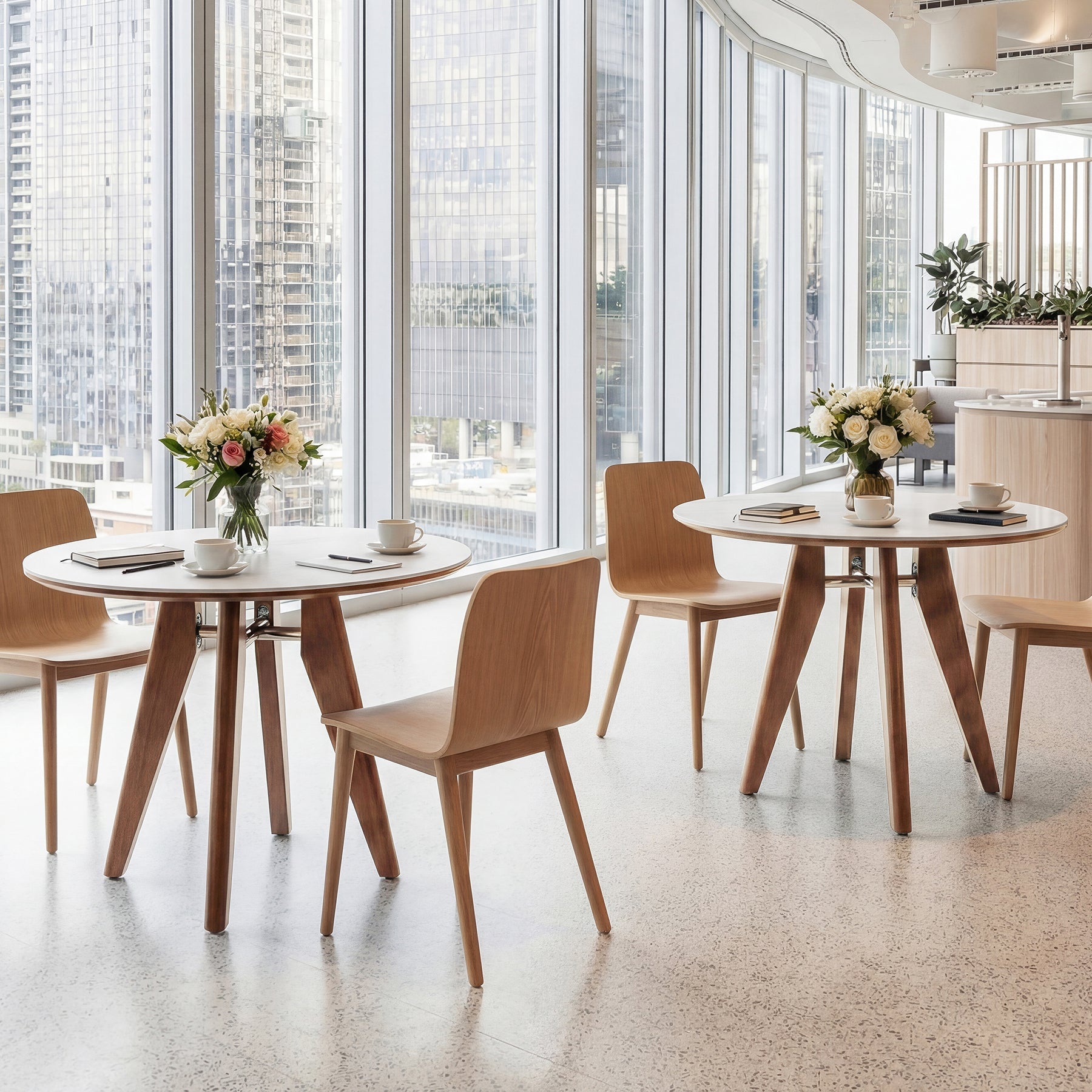 31" Conference Table, Solid Wood Meeting Room Table with Sintered Stone Tabletop