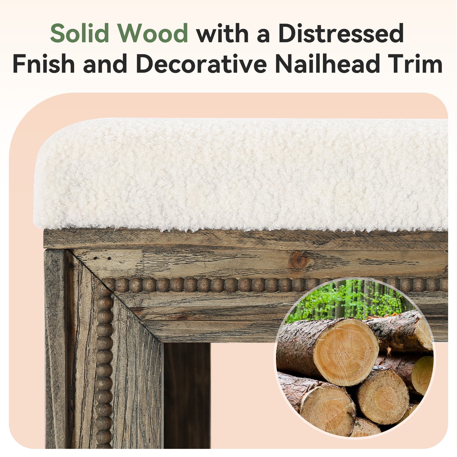 55" Solid Wood Entryway Bench, Upholstered Shoe Bench with Storage Shelf for Hallway
