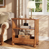 23.6" Solid Wood End Table, Farmhouse Rectangular Narrow Compact Side Table Nightstand 3