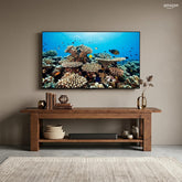71" Rustic Solid Wood TV Stand for 75" TV, Entertainment Center with Storage Shelf 3
