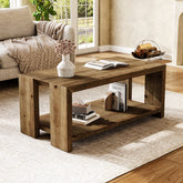 Solid Wood Coffee Table, 47.24" Accent Center Tea Table with Storage 3