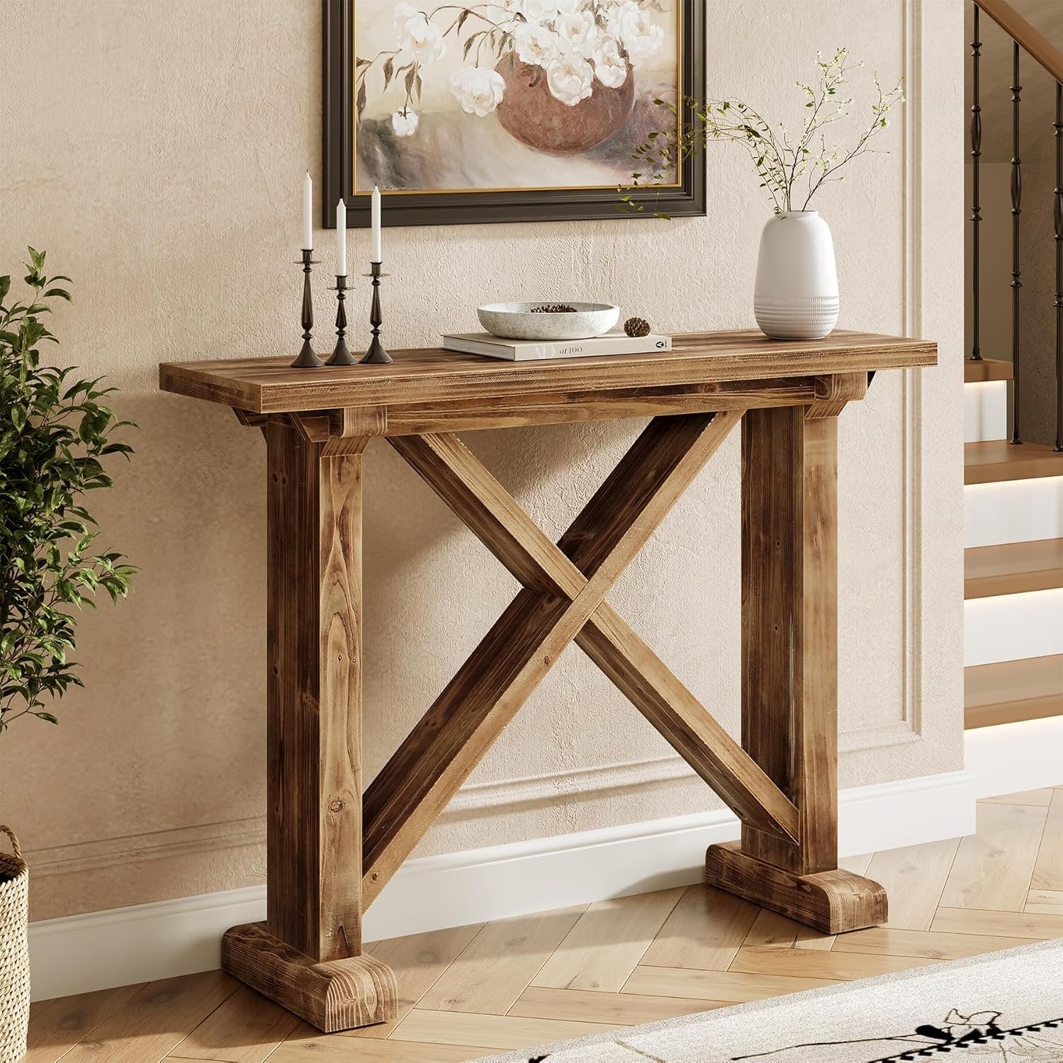 41.3" Console Table, Farmhouse Wood Entryway Table Sofa Table