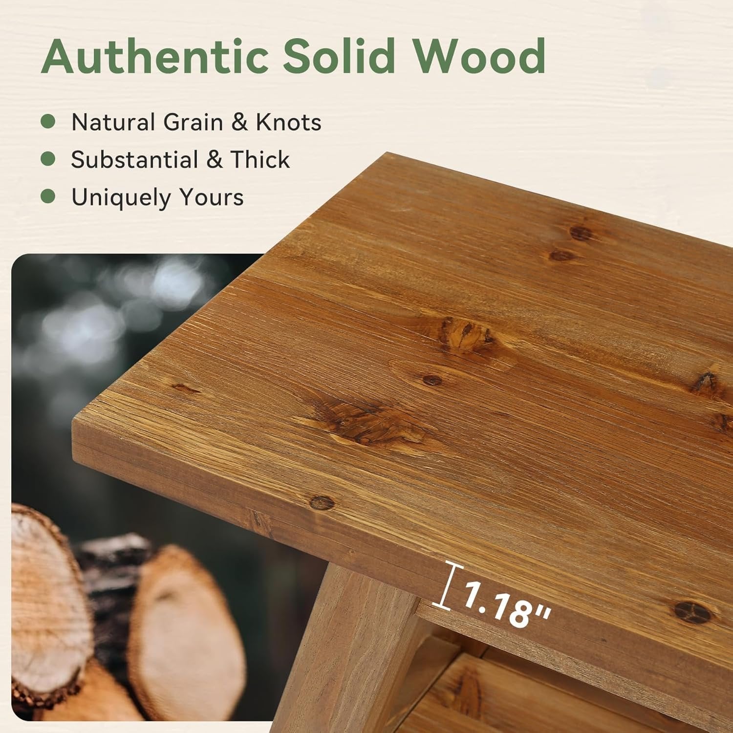 63" Wood Dining Room Bench, Farmhouse Kitchen Bench Seating with Storage Shelf