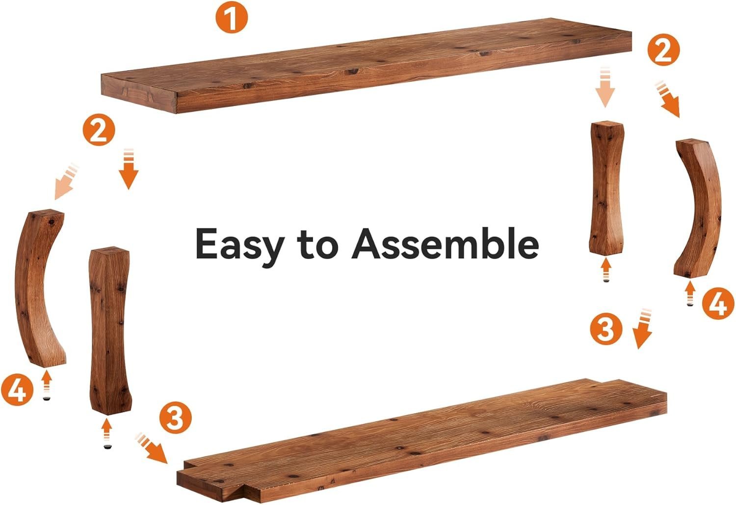 59" Solid Wood Entryway Bench,2-Tier Shoe Bench End of Bed Bench with Open Shelves