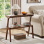 Solid Wood End Table, 2 - Tier Sofa Side Table with Storage Shelf Tribesigns