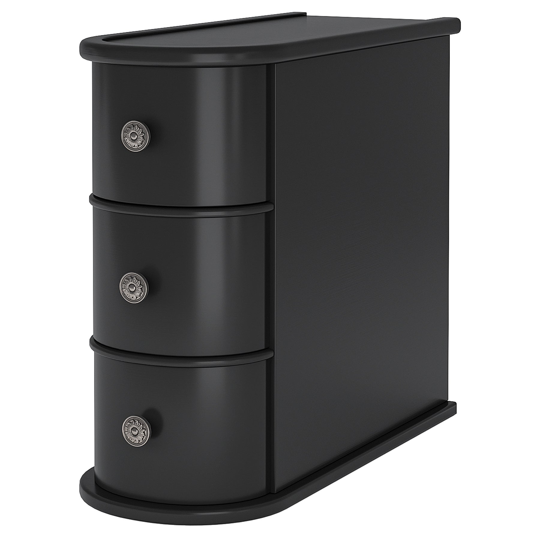 Wood Tall End Table, Narrow Side Table Nightstand with 2 Drawers Tribesigns